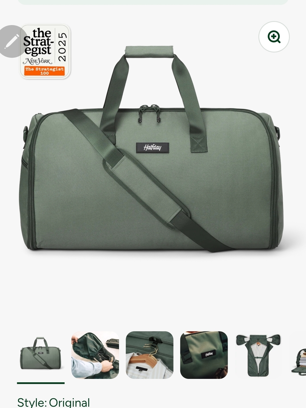 Halfday Olive Green Men's Duffel Bag with Shoulder Strap